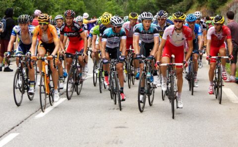 Tour de France Peloton on Alp d'Huez
